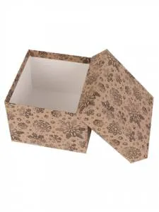 Коробка крафт "Снежинки" 7*7*4 см КОР-1992