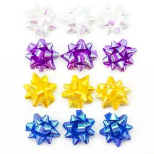 Бант-звезда, ассорти перламутр 5 см, 25 шт/17817