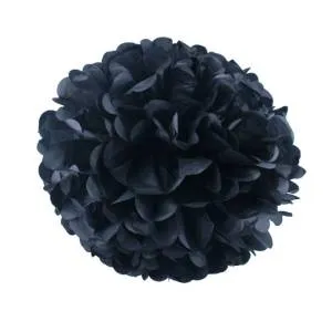 Помпон из бумаги 30 см (черный)