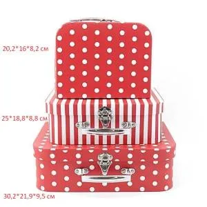 Коробка 30,2*21,9*9,5 см "Горох и полоска" с метал ручкой / 19201-МВ