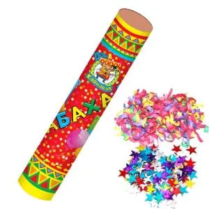 Бабахалка 60 см. Звезды (фол) и серпантин