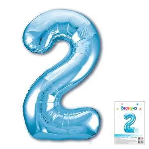 40" Цифра "2" Нежно-голубой/ Китай-Веселуха 317402ВВ
