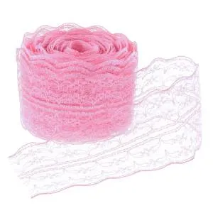 Лента "Широкое кружево" светло-розовый 4.5 см*10 м./6231501