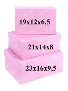 Коробка "Поздравляю" 19*12*6.5 см. розовая