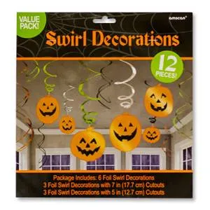Спираль "Хеллоуин Тыквы" 46-60 см.12 шт.