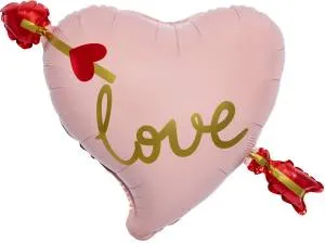 28" Сердце, Любовь Стрела Амура, розовое / Китай 23861