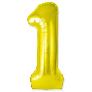 Цифра "1" - SLIM золото / Flexmetal