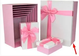 Коробка 34*26*15.3 Атласный бант, Рогожка /SY604-6710