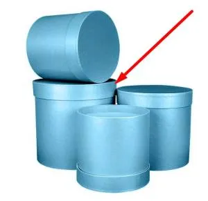 Коробка Цилиндр голубой перламутр 20*20