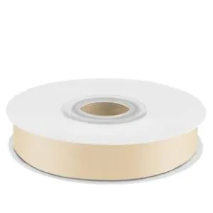 Лента атлас белое золото 12 мм*22,85 м /12194