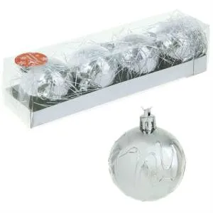 Набор шаров d-5,5 см."Паутинка серебро"1346607