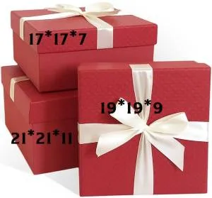 Коробка 19*19*9 см. "Текстурная сетка" Красный, белый бант/Д10103К.143