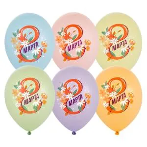 8 Марта Цветы 6 цв. 14" 1103-3254