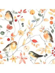 Бумага упак. "Птички на ветке" 70*100 см 10 листов  /УБ-8959