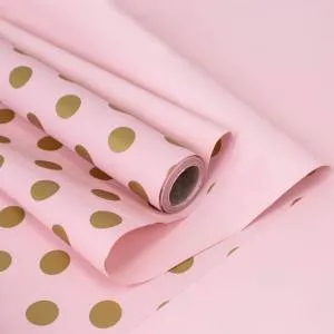 Пленка матовая Золотые точки, Розовая 0,6*10 м/87998200