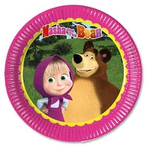 Тарелка бум. "Маша и Медведь" 6шт. 23 см.1502-1850