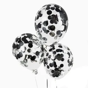 Конфетти для шаров "Круги черные" фольга d=4,2 см., 50 гр.