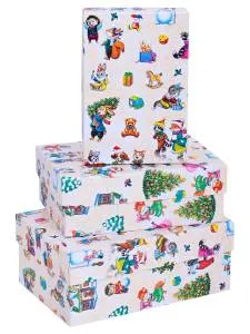 Коробка 19*12*7,5 см "Новогодние советские зверята"