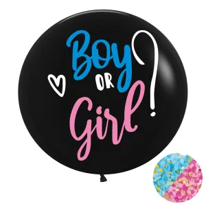 36" Гендер Пати с конфетти, черный пастель (Китай) / 612970