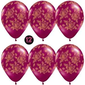 Элегантная роза, бургундия кристалл 12" (Колумбия) 