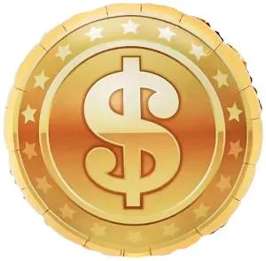 18" Круг, Знак Доллара, золото / Китай 26887