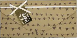 Конверт "Сердечки" крафт / БКР-00014