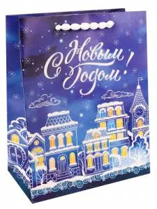 Пакет подарочный ПКП-3951 26*32*10 см с мат.ламинацией,мягкими ручками и флоком