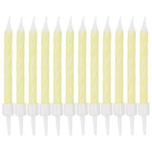 Свечи Спирали с подст. Желтые 6 см 12 шт / 1502-6785