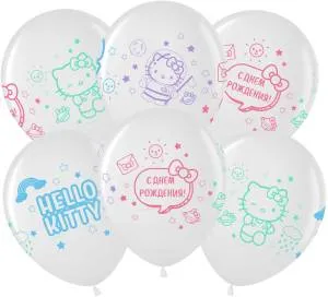 12" Hello Kitty С ДР,белый  (25шт) (Малайзия) 501307