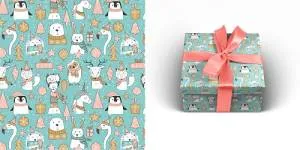 Бумага упак. Зверята ждут Новый Год 70*100см (10 листов) /УБ-0714 Optima  