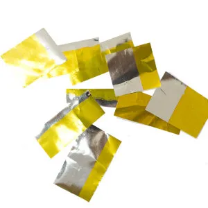 Конфетти для шаров "Прямоугольники разносорт"фольга,золото-серебро d=1-5 см., 50 гр.