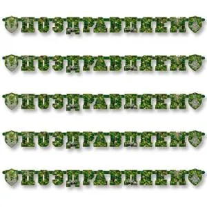 Гирлянда - буквы  "Поздравляем Камуфляж" 200см        