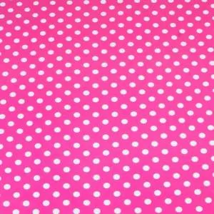 Крафт-бумага "Горох" белый на ярко-розовом 70 см*10 м.