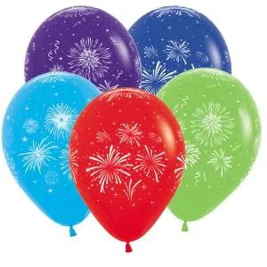 Праздничные салюты (3 диз.) пастель ассорти 12" /50 шт (Колумбия)