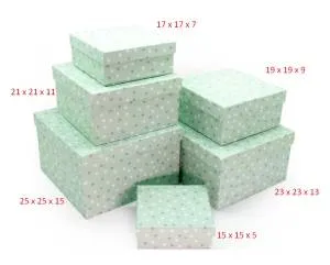 Коробка 21*21*11 "Звездное конфетти" Мятный/ 39504К
