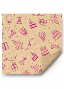 Упак. бумага "Колпачки, тортики, шарики" /151100991