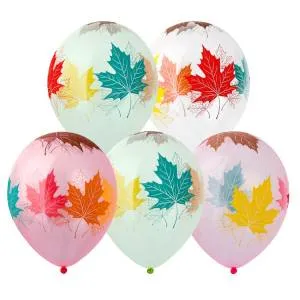 12" Кленовые листья, кристалл 5 цв. (Китай) / 1103-2700