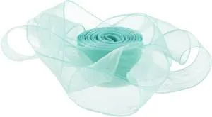 Лента Органза 2.5 см.*9,14 м. "Нежная грация" бирюзовая / 6233989