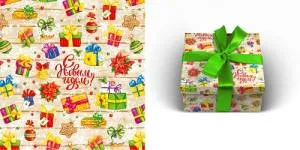 Бумага упак. Новогодние подарки 70*100см /УБ-0654