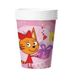 Стакан "Три кота, розовый" 255 мл 6 шт./ 6014890