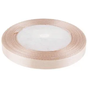 Лента атлас бежево-розовый 12 мм*22,85м