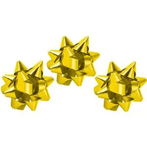 Бант Звезда металл золото D5 см., 12 шт. / 1509-1294
