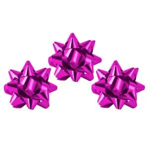 Бант Звезда металл ярко-розовый D5 см., 12 шт. / 1509-1298