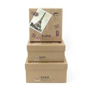 Коробка 15*15*6,5 см "Париж" крафт