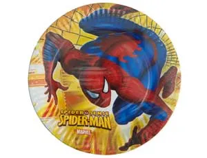 Тарелки  "Человек-паук" 23 см. 8 шт.