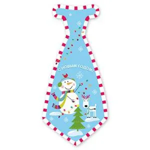Галстук с НГ Снеговик Веселый 8 шт