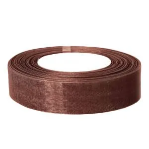 Лента Органза 2.5 см.*22.85 м Шоколад / О25ВК04