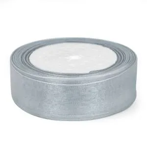 Лента Органза 2.5 см.*22.85 м Серебристо-голубой / О25ВК38