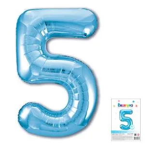 40" Цифра "5" Нежно-голубой/ Китай-Веселуха 317405ВВ