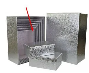 Коробка Текстура кожи серебро 23*16.5*9.5